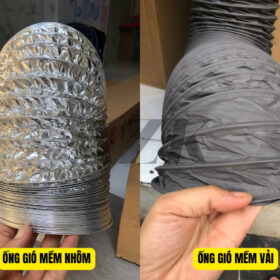 so sánh ống gió mềm nhôm và ống gó mềm vải