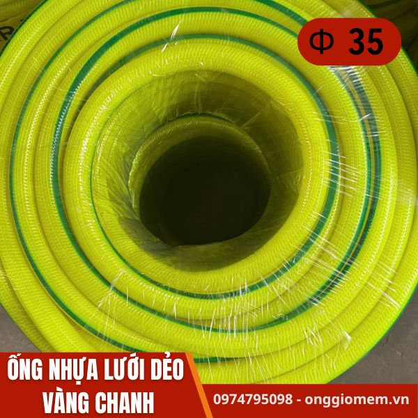 ống nhựa lưới dẻo vàng chanh phi 35
