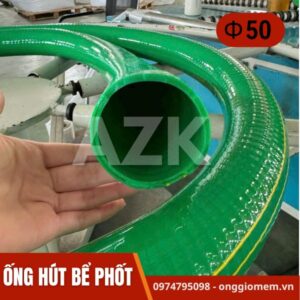 ống hút bể phốt nhựa lõi thép xanh phi 50