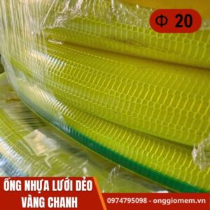 ống nhựa lưới dẻo vàng chanh phi 20