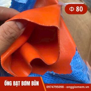 ống bạt bơm bùn phi 80